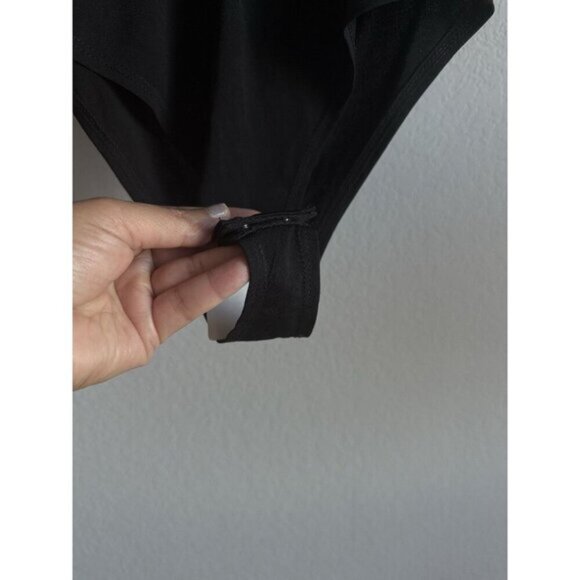 Klesis Women's Small Tulle Ruffled Black Deep-V Organza Bodysuit Sheer NEW - Picture 9 of 16